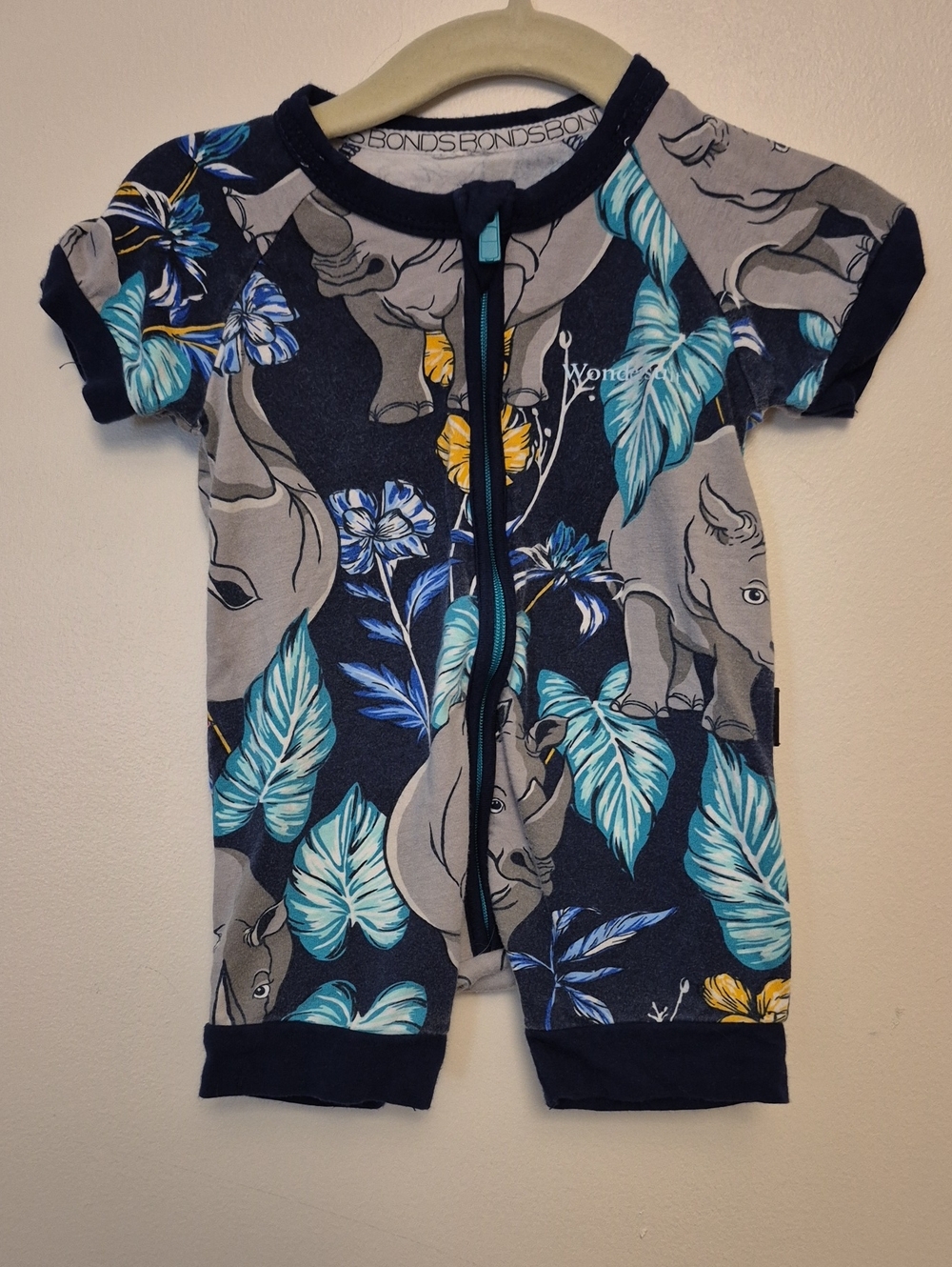 0-3mth - Rhino Bonds Zip Romper